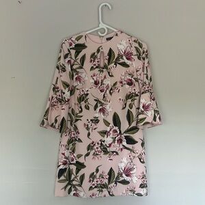 Floral Pink Shift Dress - Elegant Women's Floral Dress